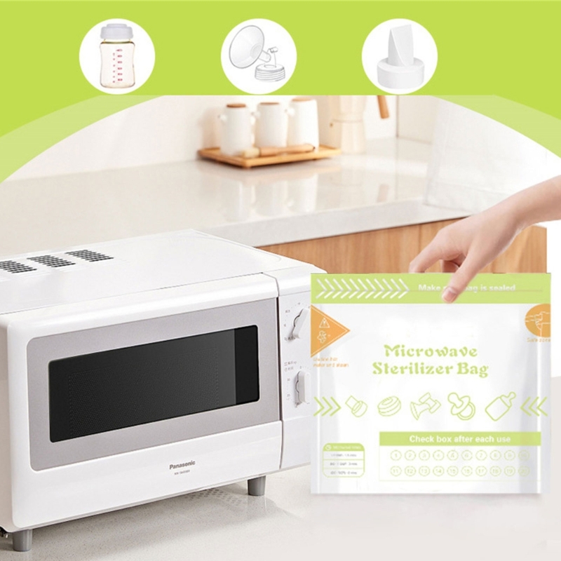 Zwitsal Baby Products - 10 Blatt/Set wiederverwendbare Mikrowellen-Dampfsterilisatorbeutel für Babymilchflaschen